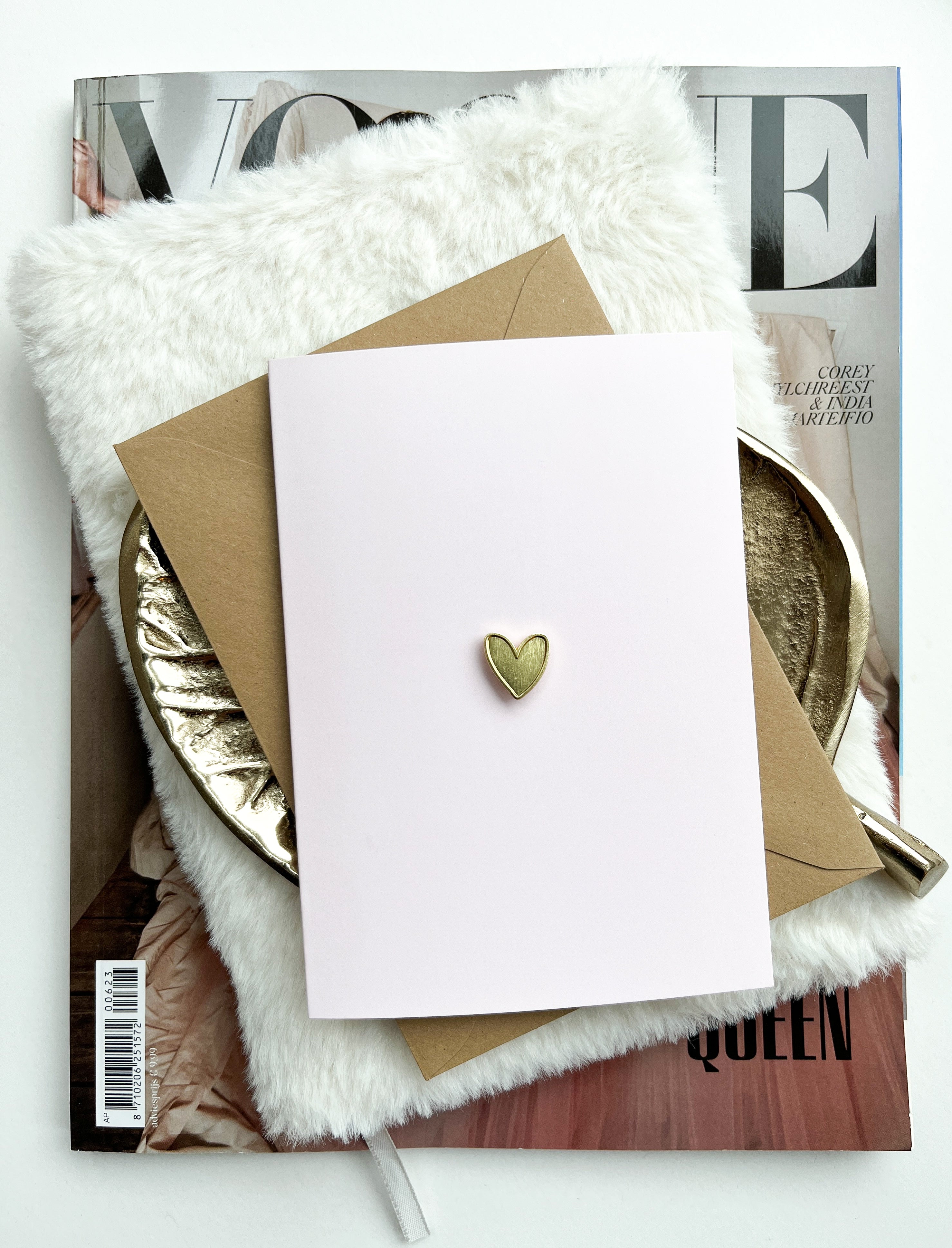 Dubbele kaart | Just some love for you today! met Hartjes Pin & Envelop per 6 stuks