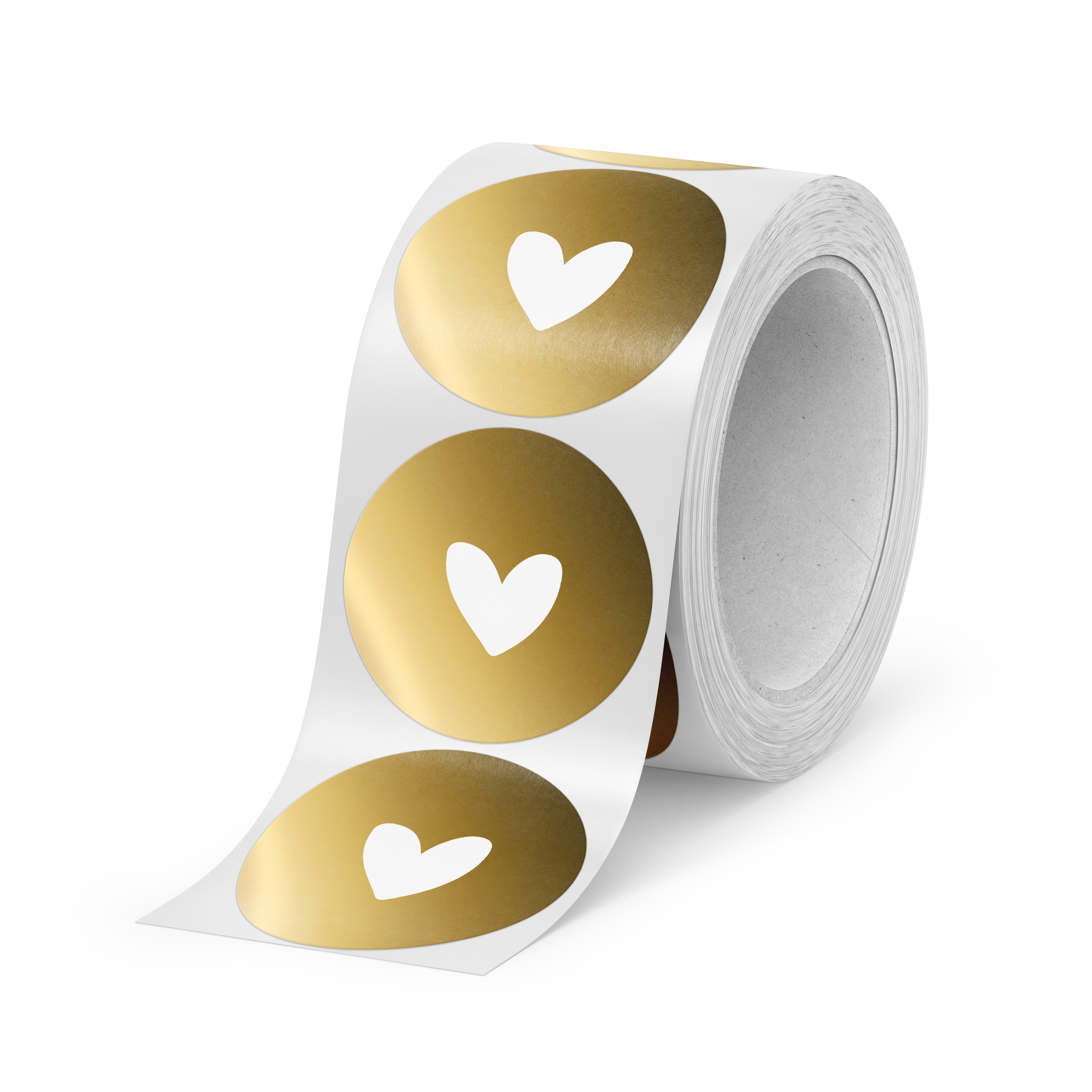 BOX || Stickers | 500 pieces | Gold with white heart