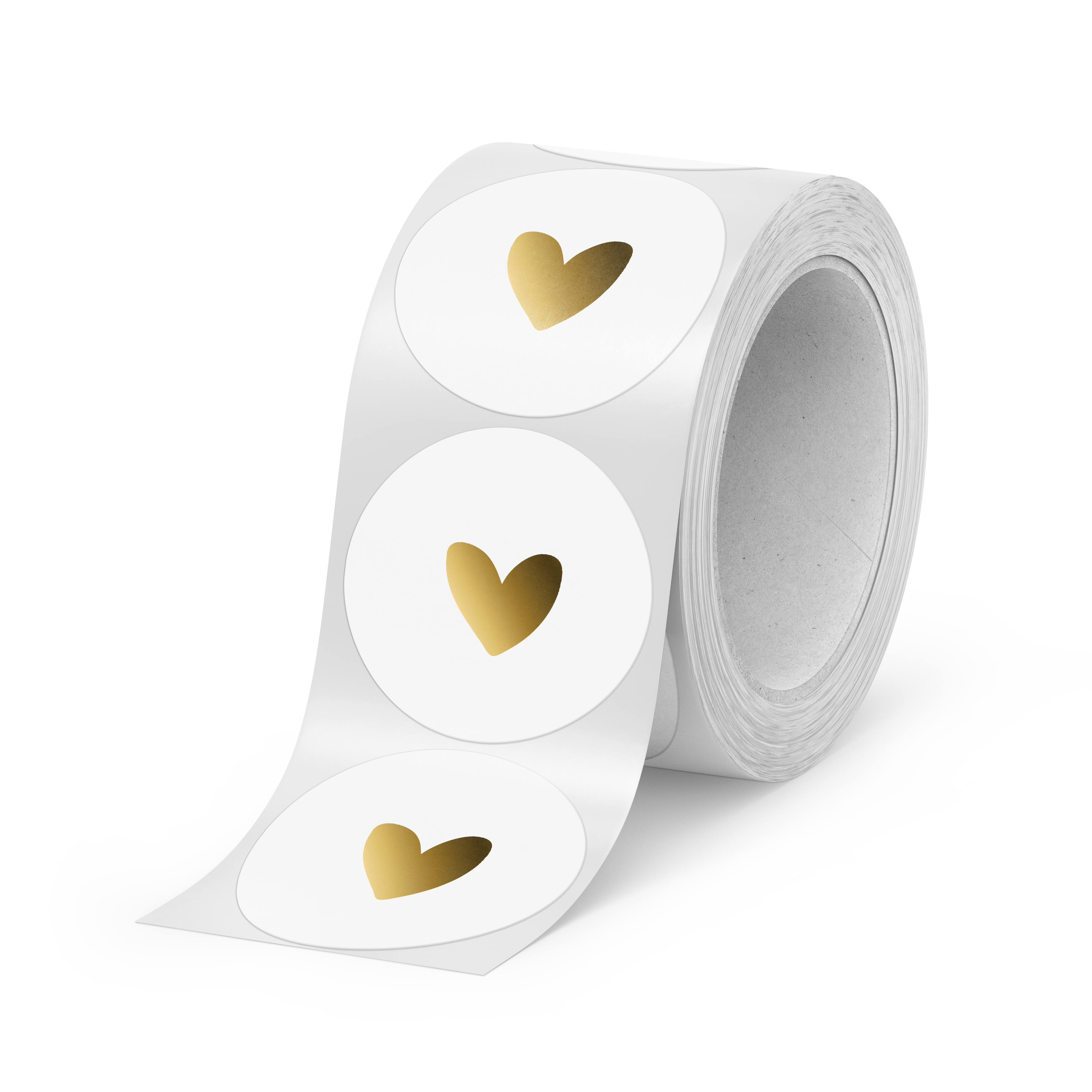BOX || Stickers | 500 pieces | Heart White & Gold