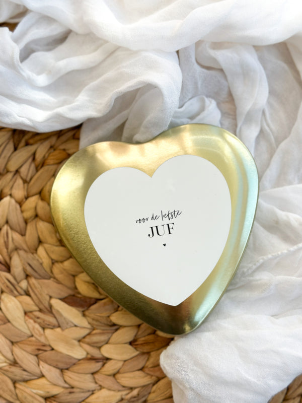 Gouden hartje voor de juf | Voor de liefste juf per 6 stuks