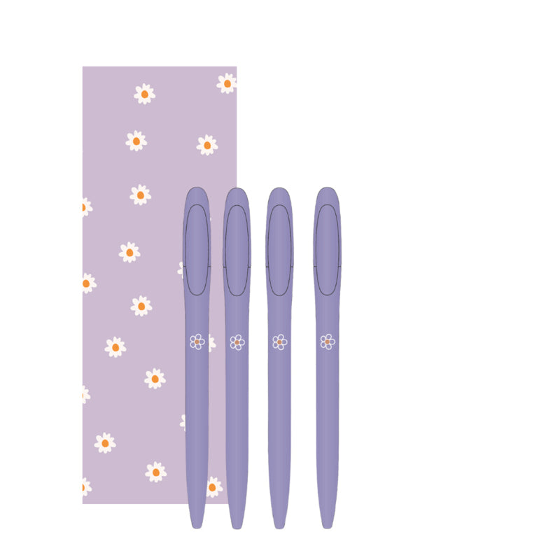 Pen | Daisy SET van 4 pennen per 3 stuks