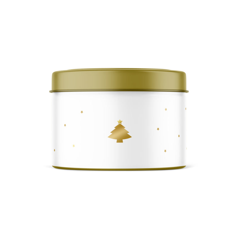 Geurkaars in blik | Christmas Tree met goudfolie per 6 stuks