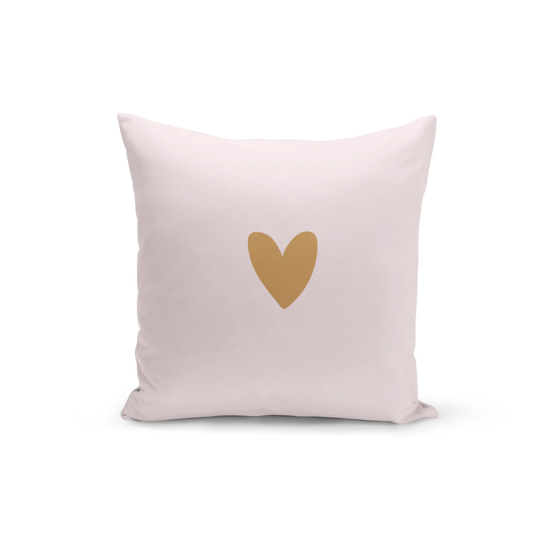 Kussen | Pink & Golden HEART 50 x 50 cm