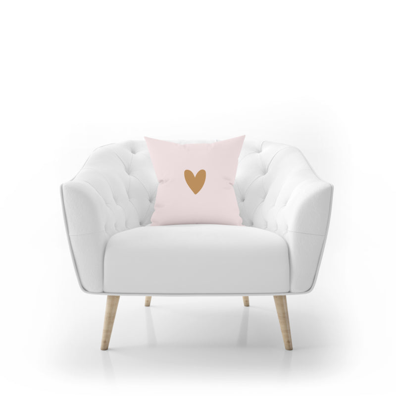 Kussen | Pink & Golden HEART 50 x 50 cm