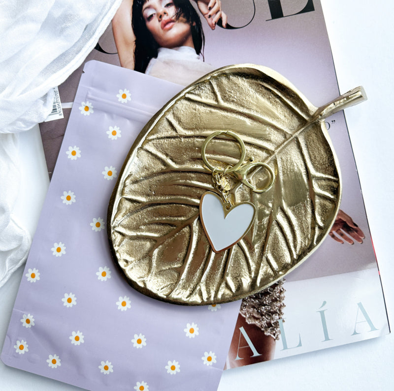 Sleutelhanger | Een hartje van goud | Lila per 6 stuks