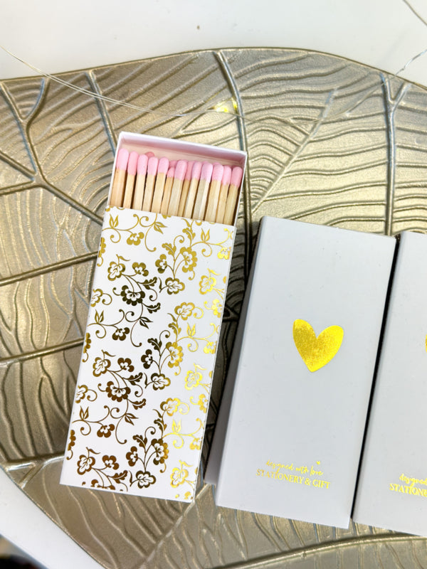 Lucifers | Gouden Bloemen | 6 x 11,5 x 2 cm| per 6 stuks