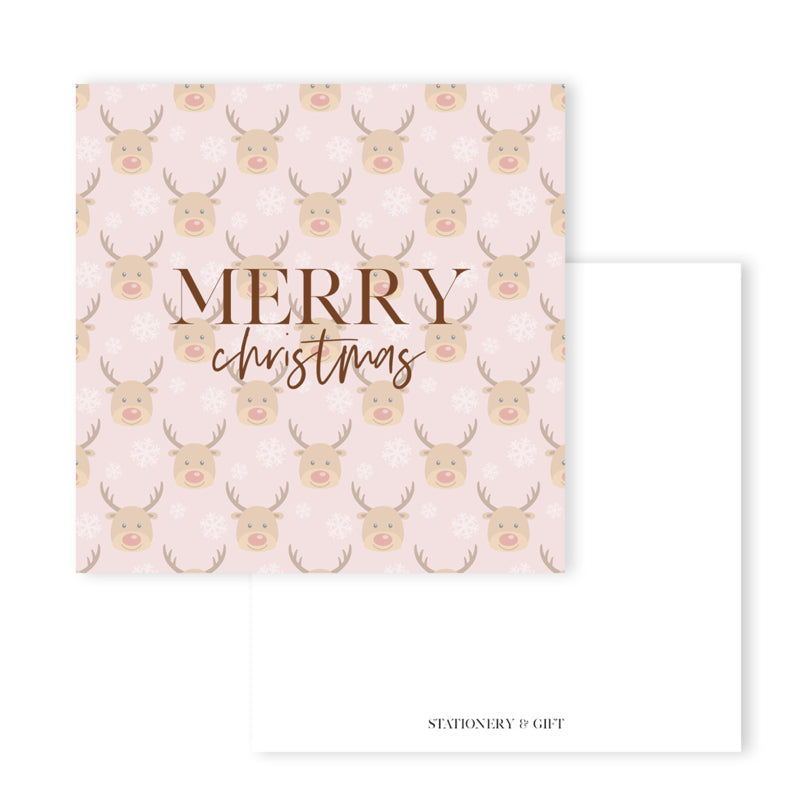 Merry Christmas | Vierkante kaart ( 15 x 15 cm ) met Envelop per 6 stuks