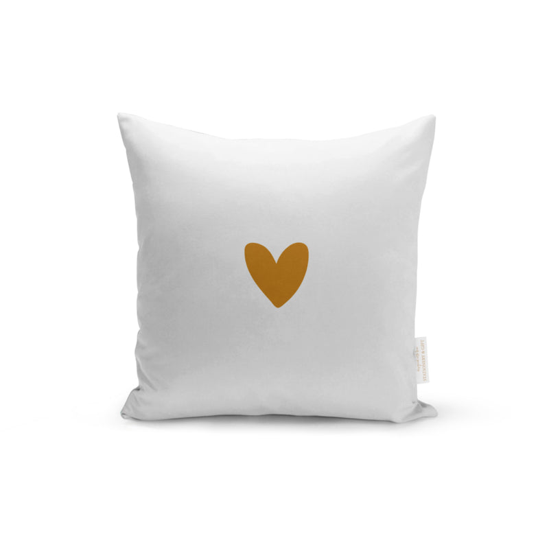 Kussen | White & Golden HEART 50 x 50 cm