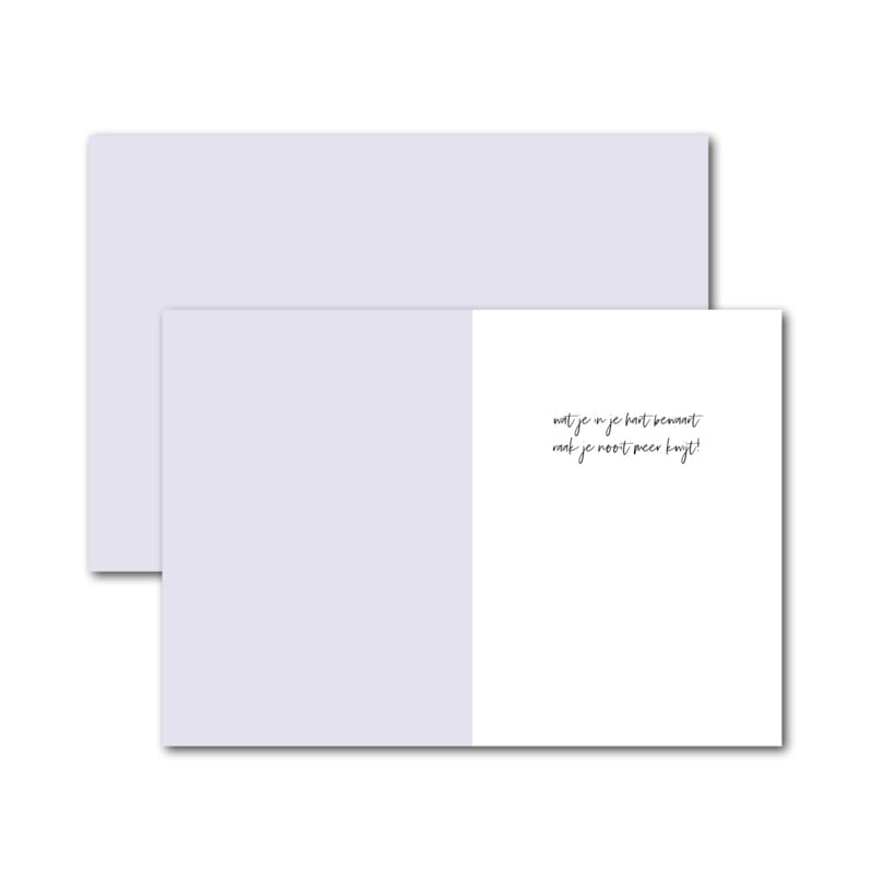 Dubbele kaart | Wat je in je hart bewaart... met Vlindertjes Pin & Envelop per 6 stuks