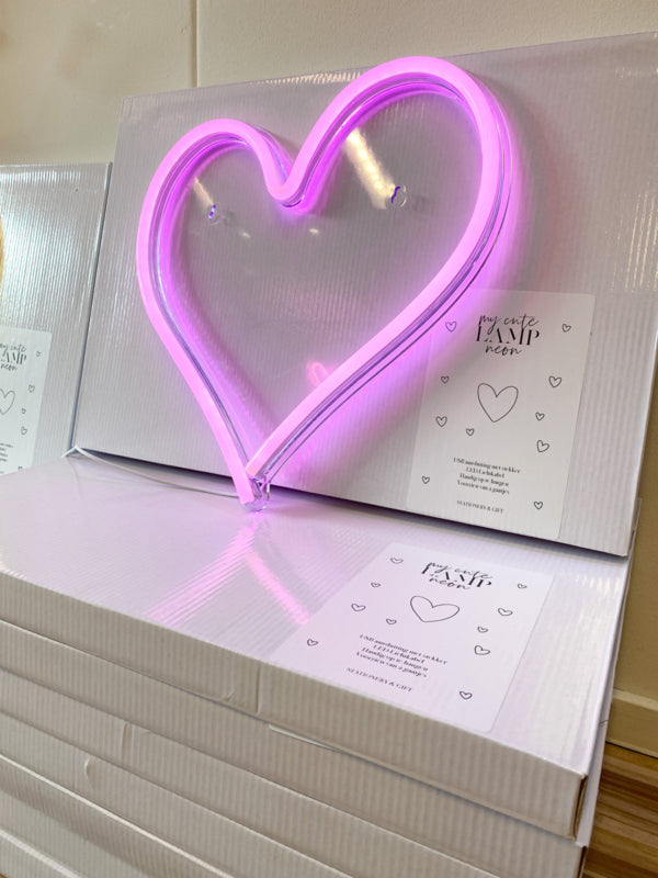 Sfeerlamp Heart | Pink | LED Neon per 3 stuks