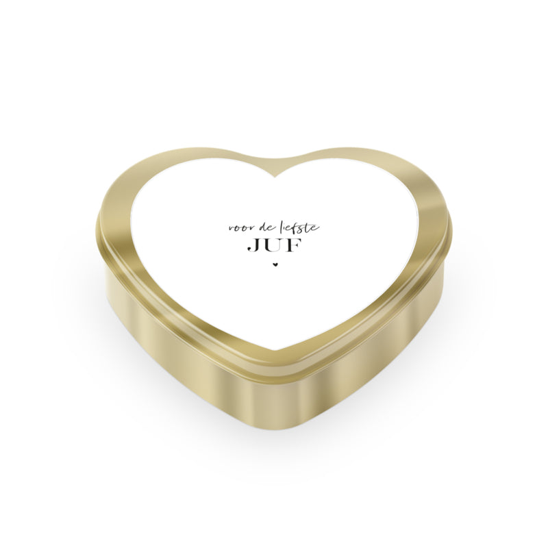 Gouden hartje voor de juf | Voor de liefste juf per 6 stuks