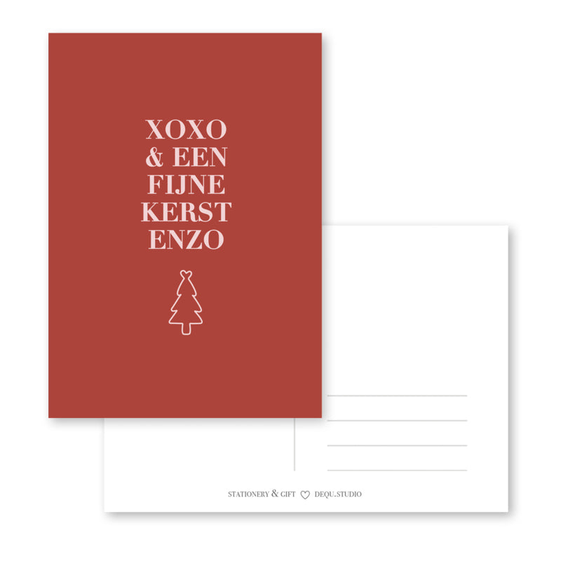 Kaart | STATIONERY & GIFT X dequ.studio | Fijne kerst enzo per 6 stuks