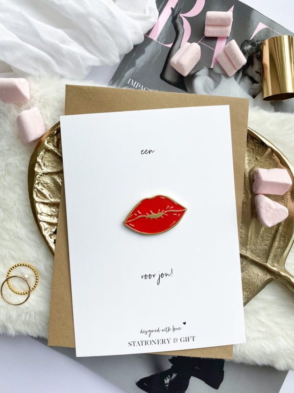 PIN | Een KUS voor jou! | Ruby Red ( met envelop! ) per 6 stuks