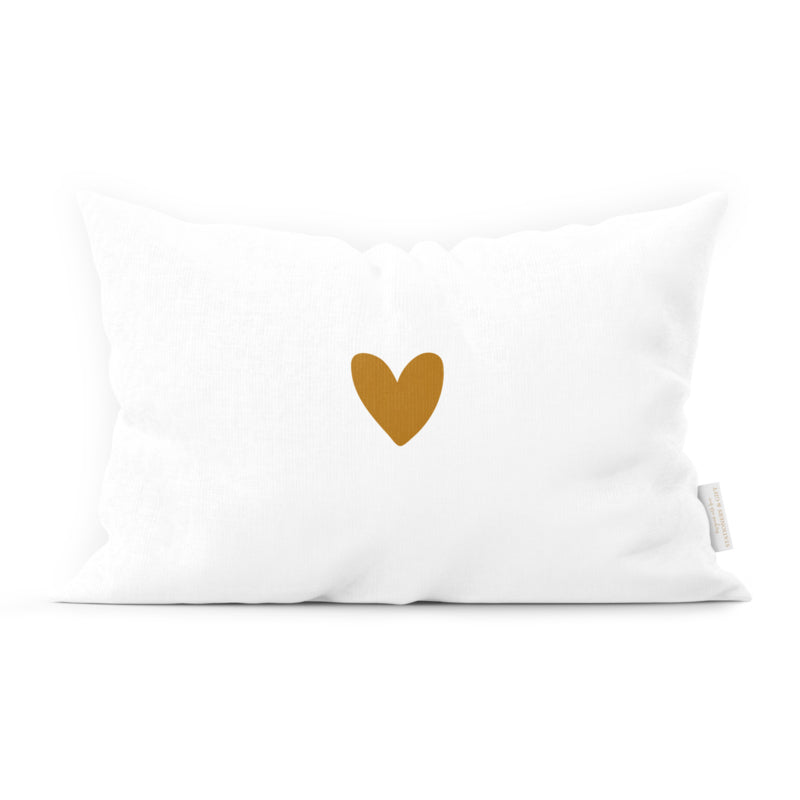 Kussen 50 x 30 | White & a heart of GOLD