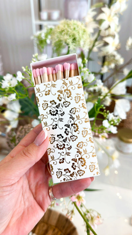 Lucifers | Gouden Bloemen | 6 x 11,5 x 2 cm| per 6 stuks