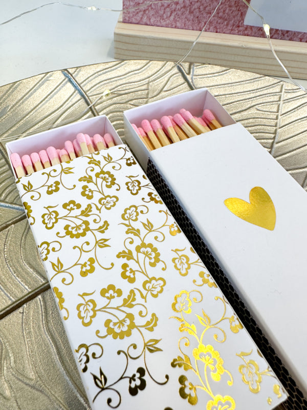 Lucifers | Gouden Bloemen | 6 x 11,5 x 2 cm| per 6 stuks
