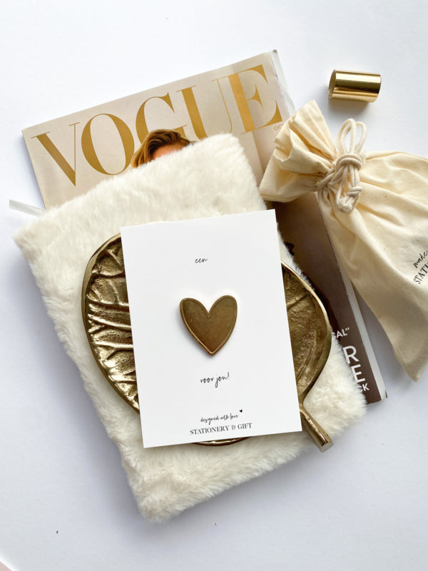 PIN | Een hartje voor jou | met een gouden pin ( incl envelop ) per 6 stuks