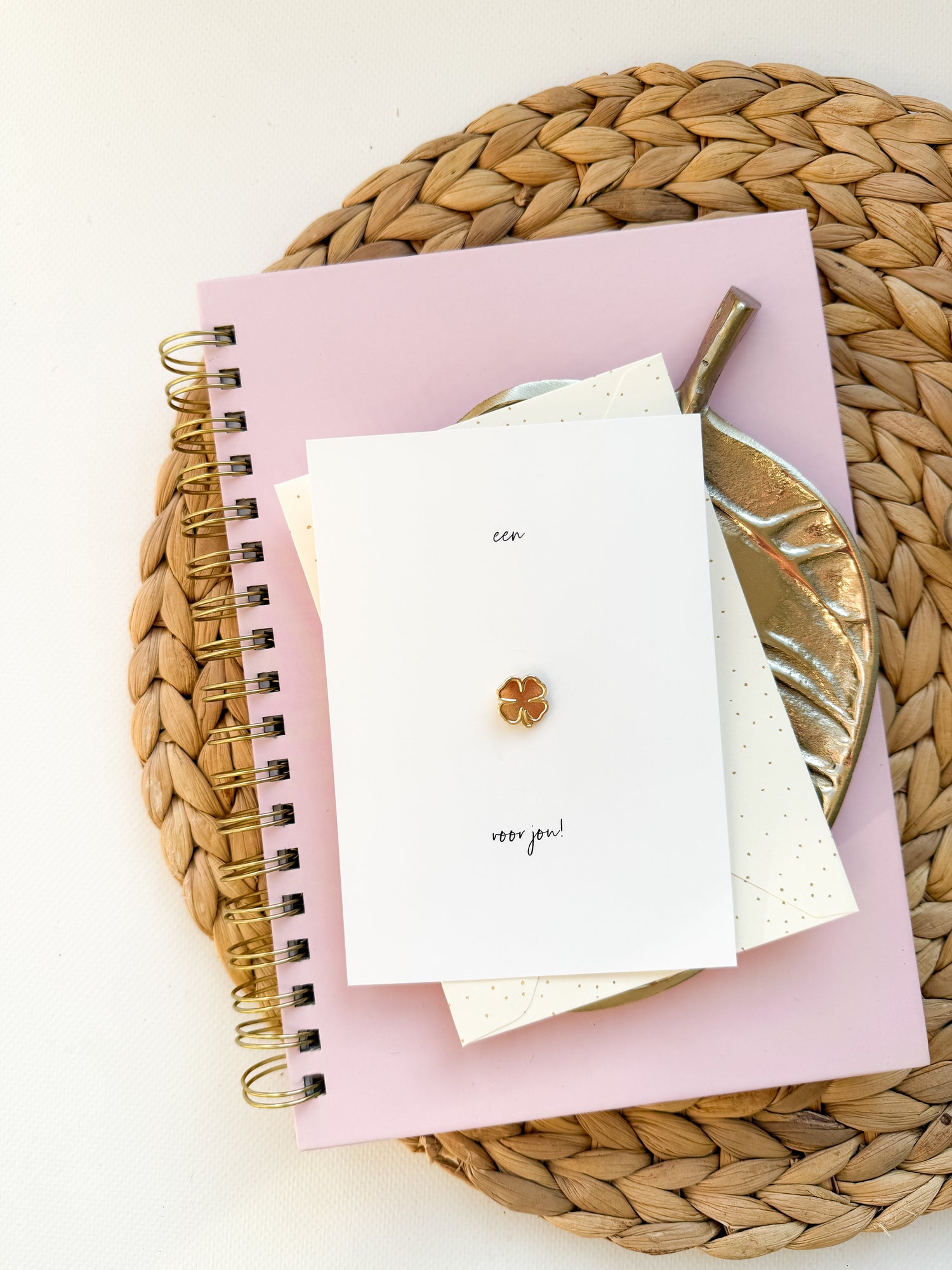 Pin | A 4 leaf clover for you | with a mini gold pin (including envelope) per 6 pieces