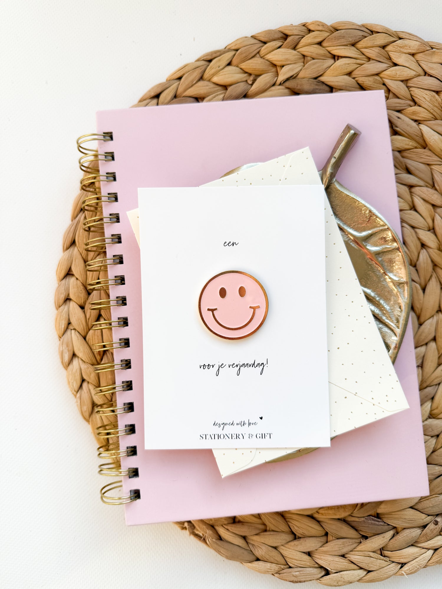 Pin | A SMILE for your birthday! | Gold (with envelope!) per 6 pieces