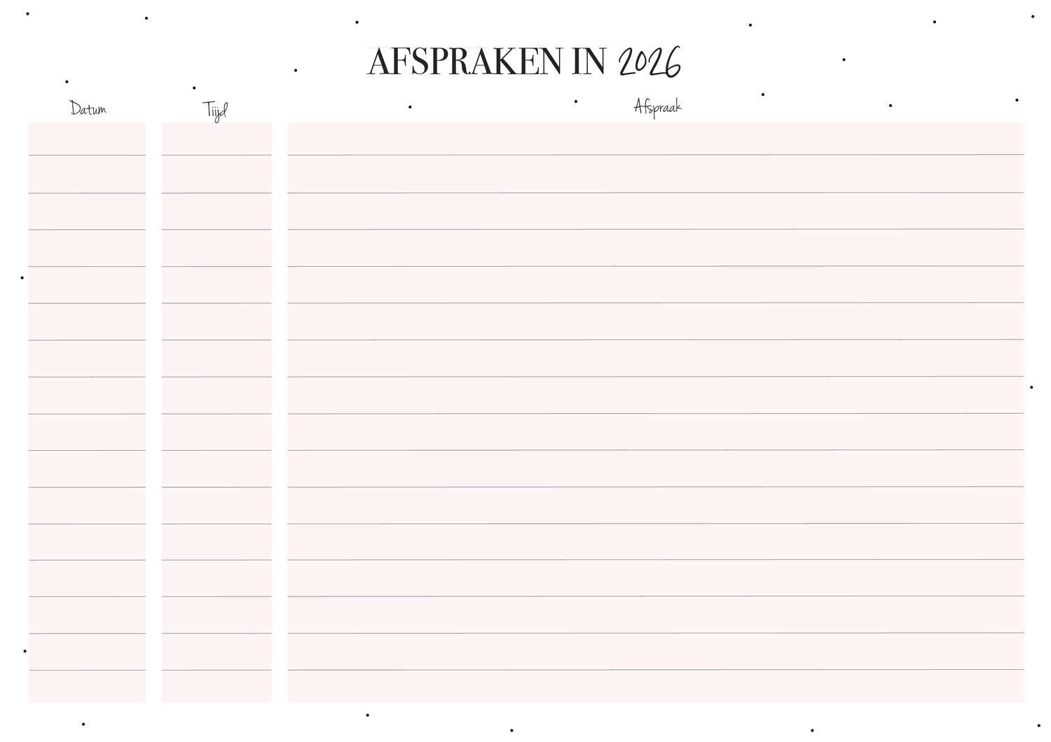 Familyplanner 2026 | Per 6 stuks