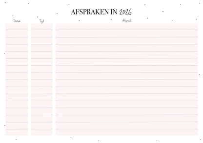 Familyplanner 2026 | Per 6 stuks