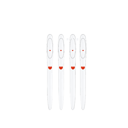 Pen | Hartje Rood| set van 4 pennen per 3 stuks