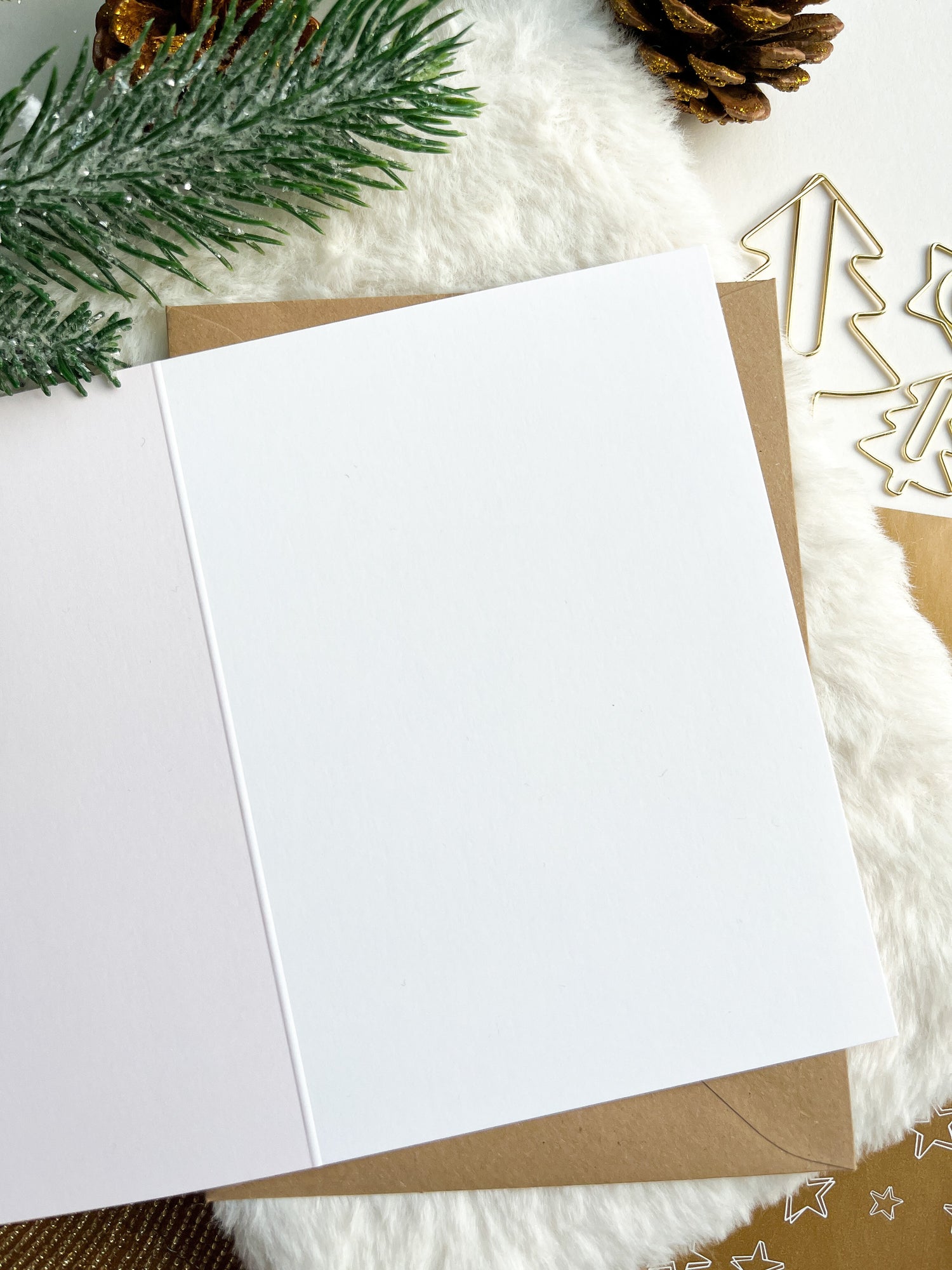 Dubbele kaart | Happy X-mas! | met Kerstboom Pin &amp; Envelop per 6 stuks