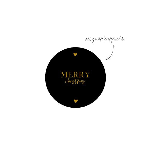 D O O S || Stickers | 500 stuks | Merry Christmas | Zwart