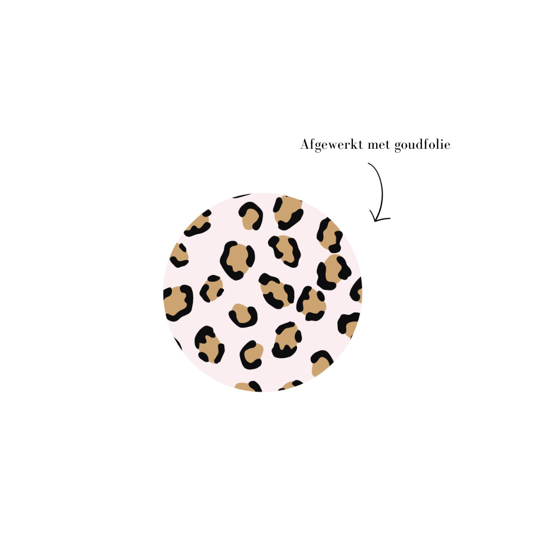 BOX || Aufkleber | 500 Stück | Rosa Leopard mit Goldfolie
