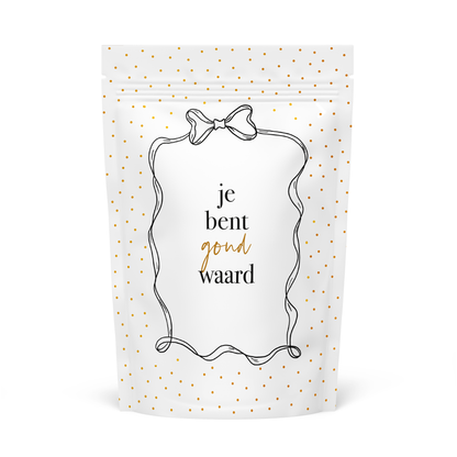 Snoepzak Je bent goud waard! | per 6 stuks