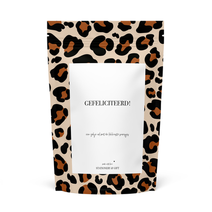 Snoepzak Leopard | Gefeliciteerd! | per 6 stuks