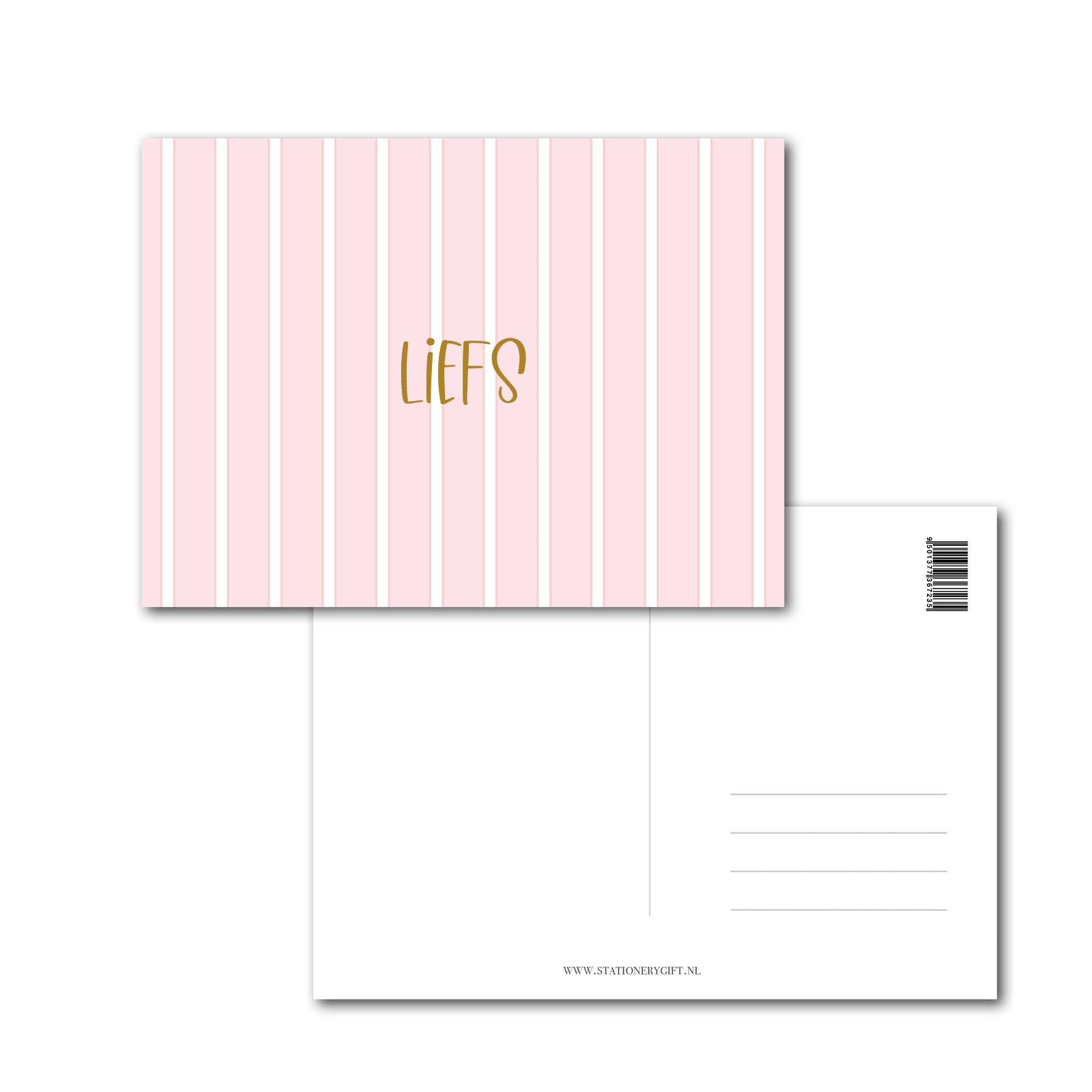 Kaart | Liefs Roze Strepen | per 6 stuks