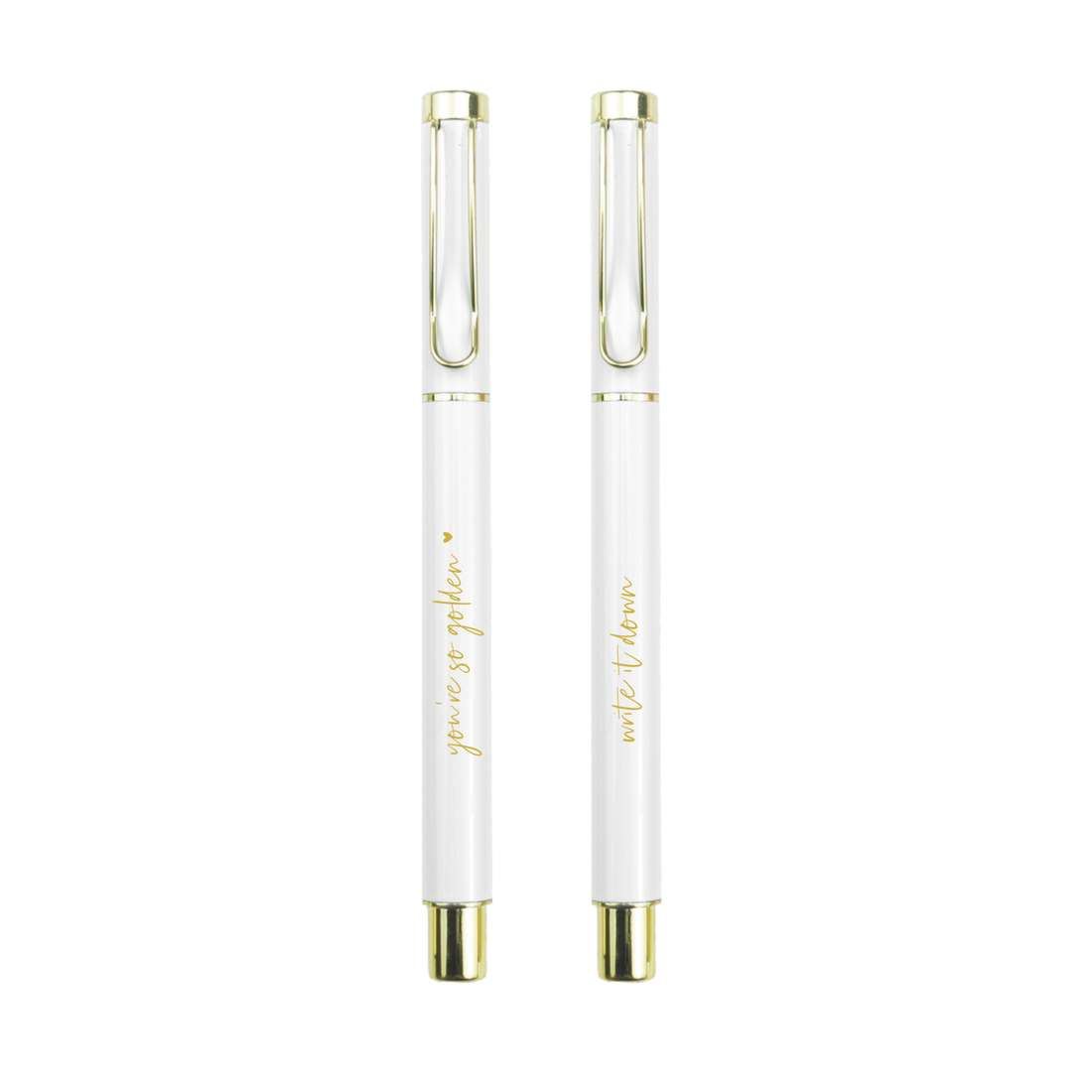 Luxury Pen Set | White &amp;amp; Gold | Golden | 12 sets including Luxury Pen Display 