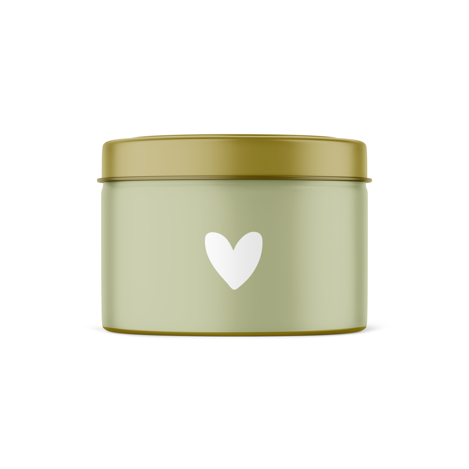 Scented candle in tin | GREEN &amp;amp; HEART | per 6 pieces