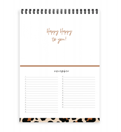 Verjaardagskalender | Leopard | Nature collectie per 6 stuks