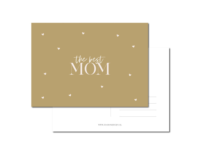 Kaart | The best mom | Bruin per 6 stuks