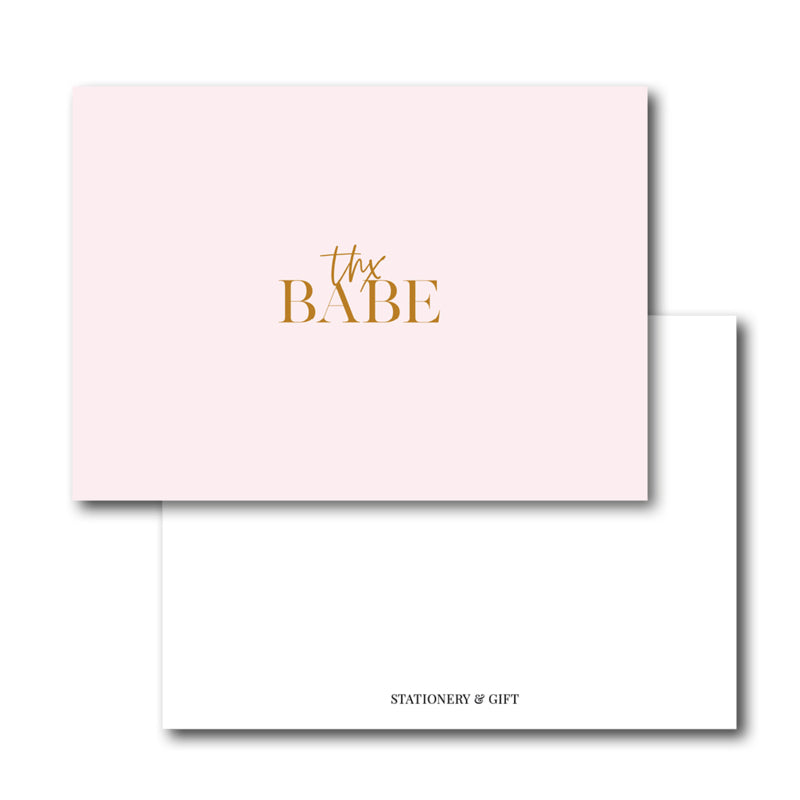 Mini Kaart | Thx Babe | Pink per 6 stuks