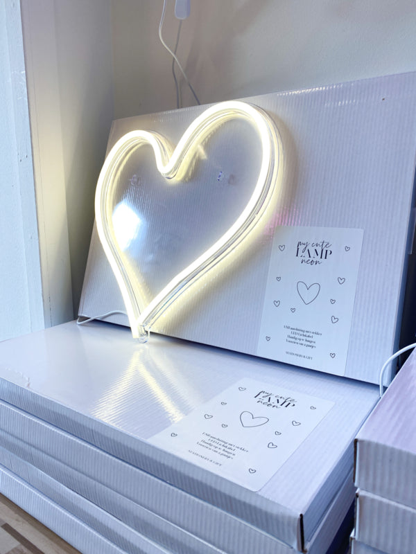 Sfeerlamp Heart | Warm Wit | LED Neon per 3 stuks