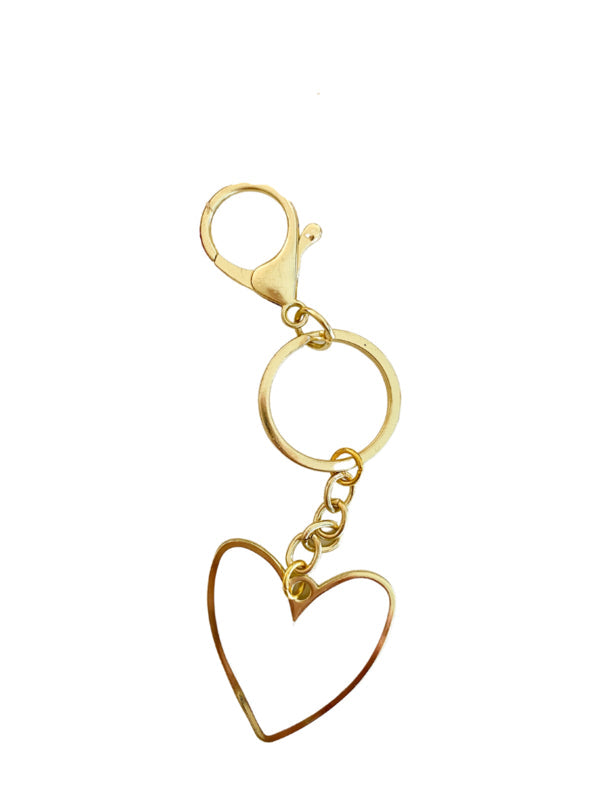 Schlüsselanhänger | Ein Herz aus Gold | Weiß pro 6 Stück