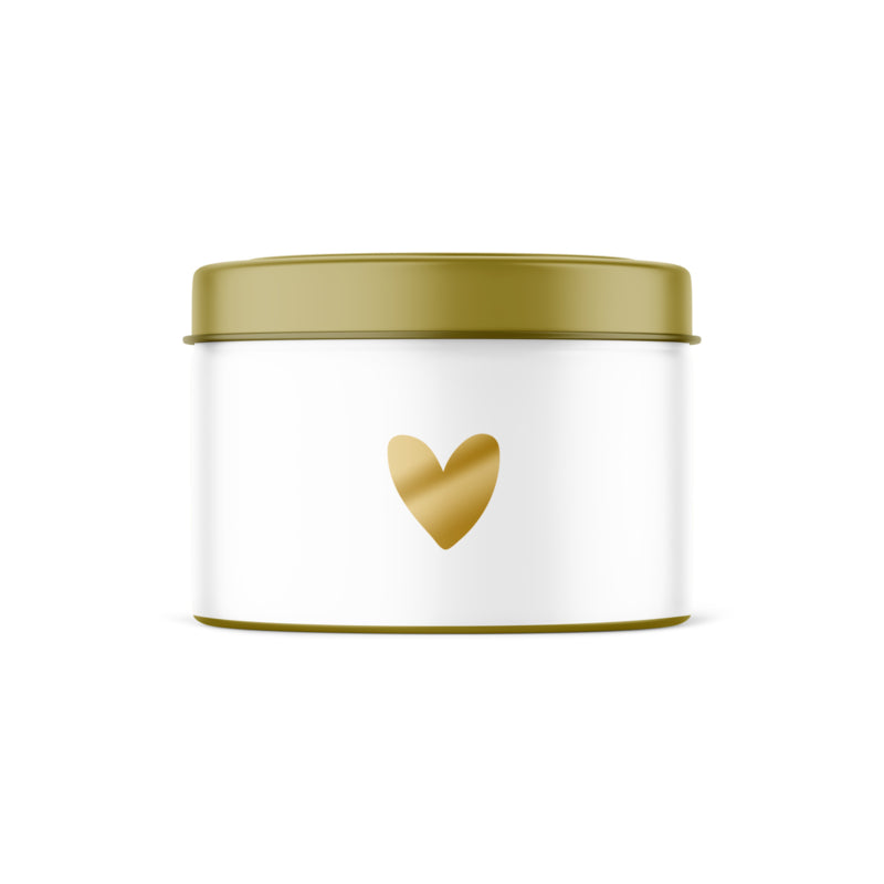 Canned scented candle | Heart of gold with gold foil per 6 pieces