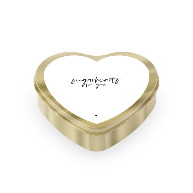 Gold Heart | Sugar hearts for you! | White per 3 pieces