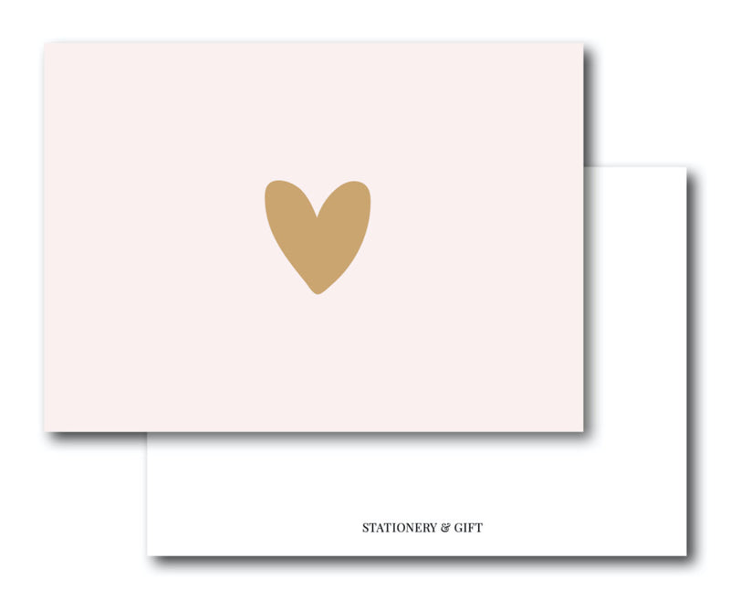 Minikarte | Herz in Rosa und Leopardenbraun pro 6 Stück