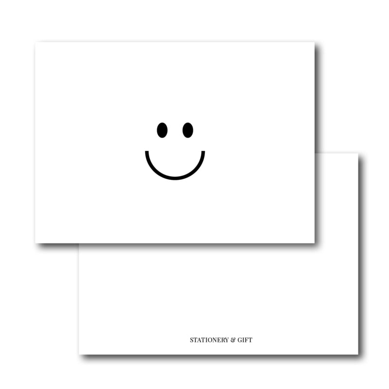 Mini Kaart | Black &amp; White Smiley per 6 stuks