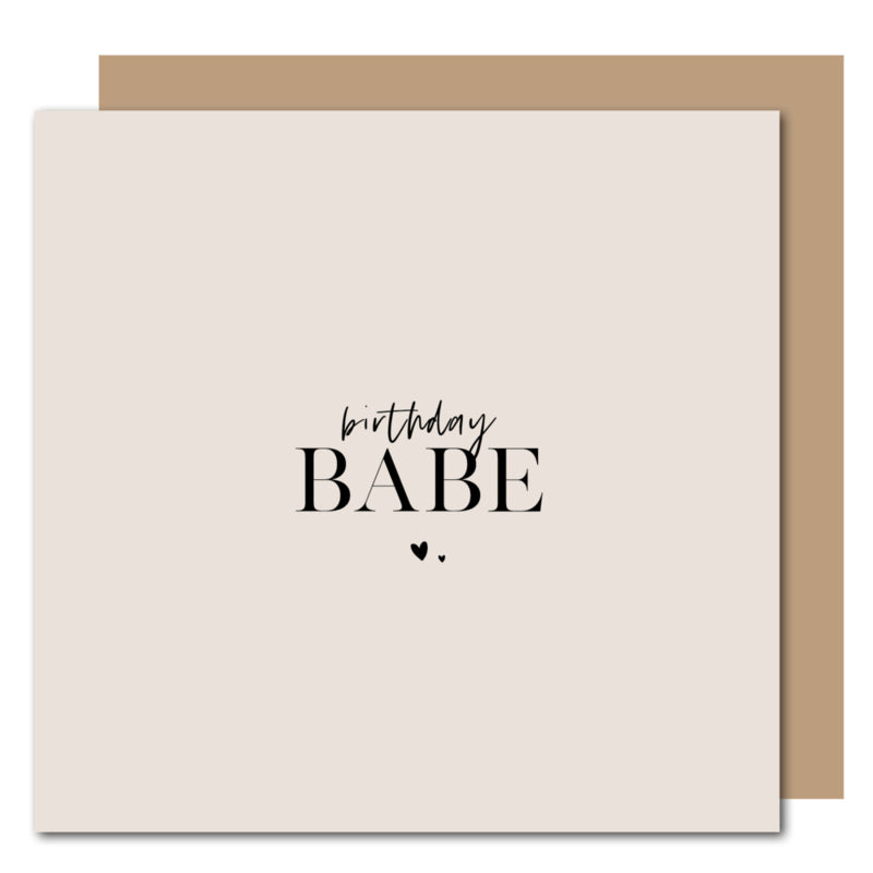 Dubbele kaart met kraft envelop | Birthday Babe per 6 stuks