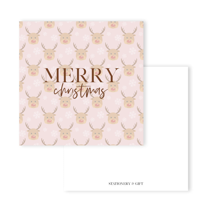 Merry Christmas  | Vierkante kaart ( 15 x 15 cm ) met Envelop per 6 stuks