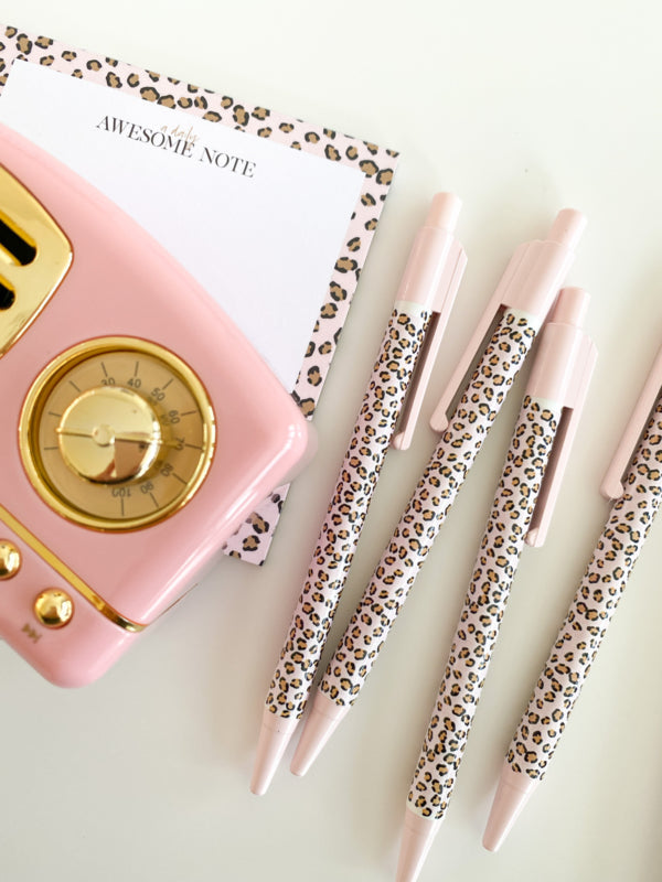 Pen | Pink Leopard per 6 pieces