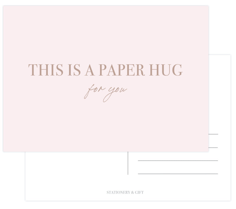 Kaart This is a paper hug | met Rose Goudfolie per 6 stuks
