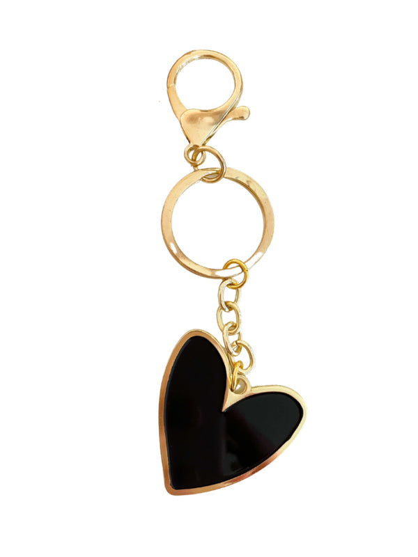 Keychain | A heart of gold | Black per 6 pieces