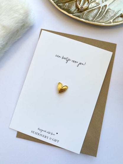 PIN | Een hartje voor jou | met een mini gouden pin ( incl envelop ) per 6 stuks