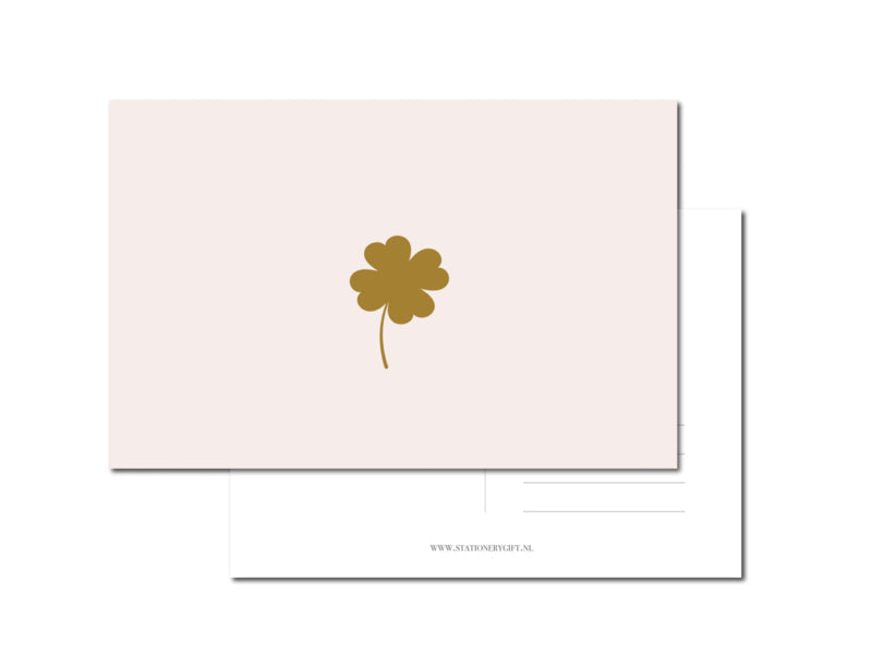 Kasten 18 | Karte | 4-blättriges Kleeblatt – Rosa pro 6 Stück